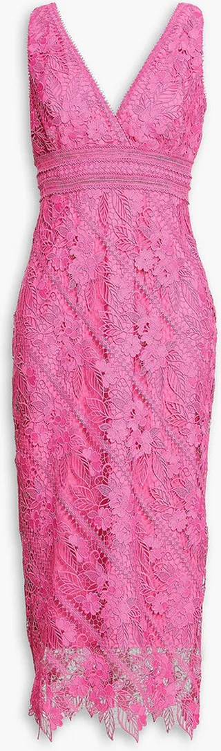 Guipure lace midi dress