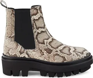 Bea Snake Embossed Leather Chelsea Boots