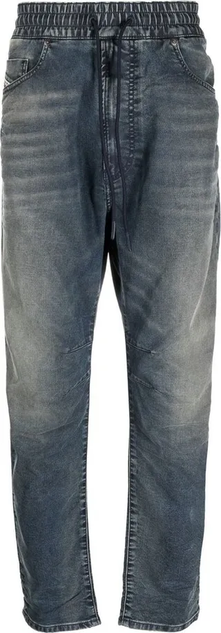 Drawstring-Fastening Tapered Jeans