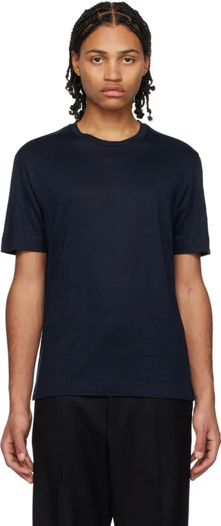 ZEGNA Navy Crewneck T-Shirt