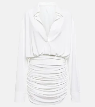 Ruched shirt dress