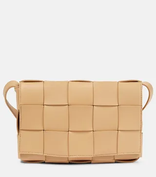 Cassette leather shoulder bag