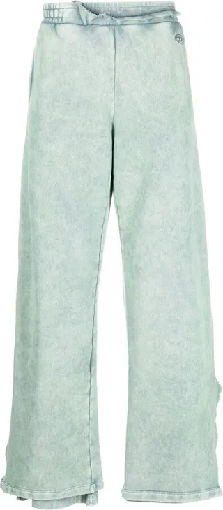 Logo-Embroidered Wide-Leg Track Pants