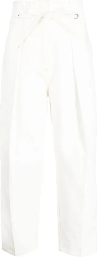 Pleat-Detail Straight-Leg Trousers