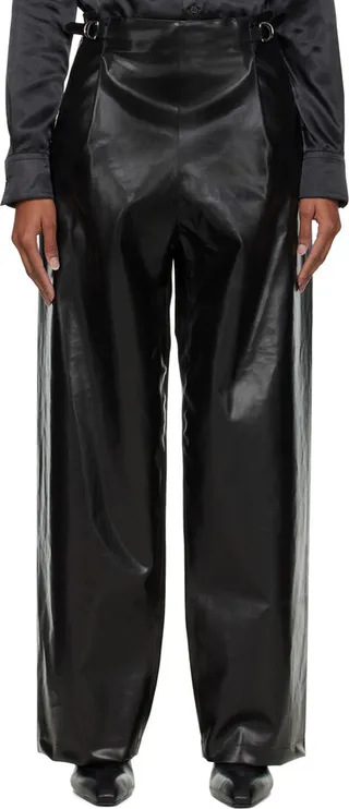 Kwaidan Editions Black Sailor Faux-Leather Trousers