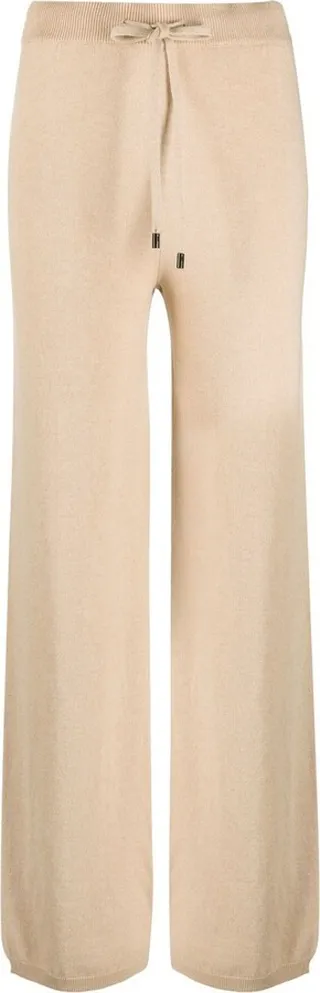 Knitted Straight-Leg Drawstring Trousers