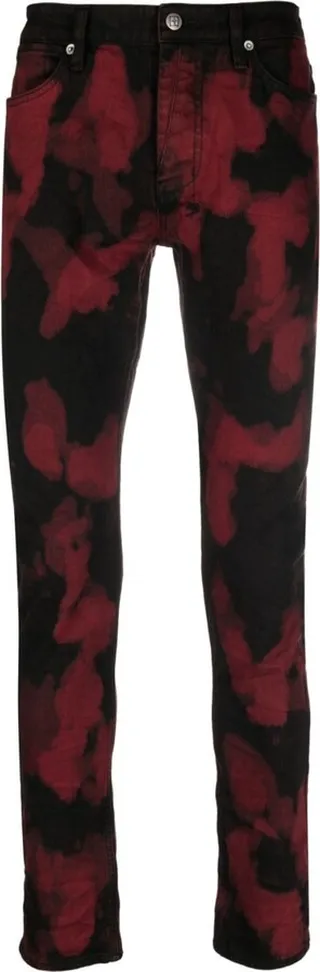 Abstract-Print Low-Rise Jeans