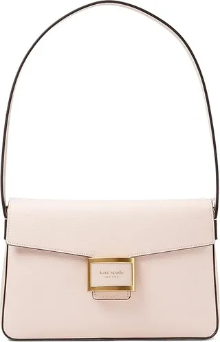 Kate Spade New York Katy Textured Leather Medium Shoulder Bag (Mochi Pink) Shoulder Handbags