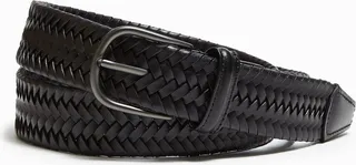 Anderson's Woven Leather Belt in Black