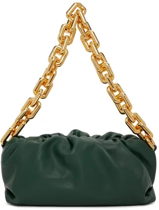 Bottega Veneta Green Chain Pouch Clutch