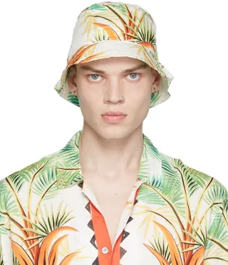 Endless Joy Off-White Date Palm Bucket Hat