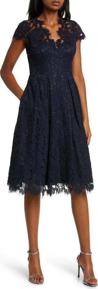Lace Fit & Flare Cocktail Dress