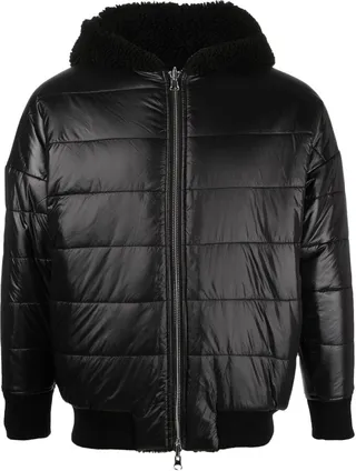 Logo-Motif Hooded Bomber Jacket