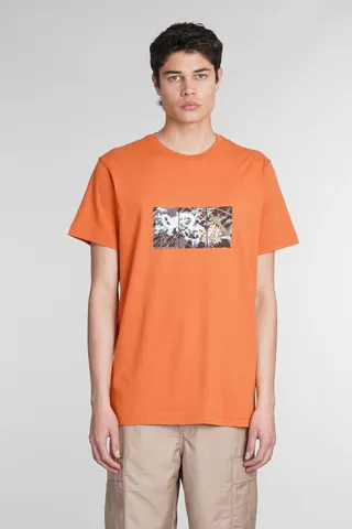 T-shirt In Orange Cotton