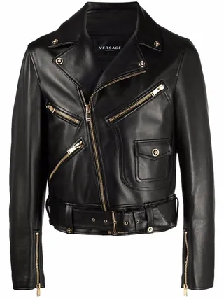 Nappa leather biker jacket