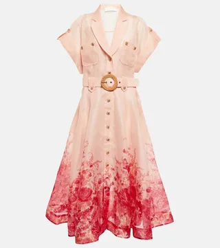 High Tide floral silk and linen midi dress