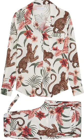 Desmond & Dempsey Soleia Printed Cotton Pyjama Set