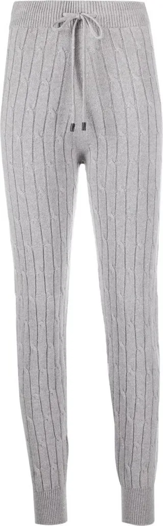 Cable-Knit Drawstring Track Pants