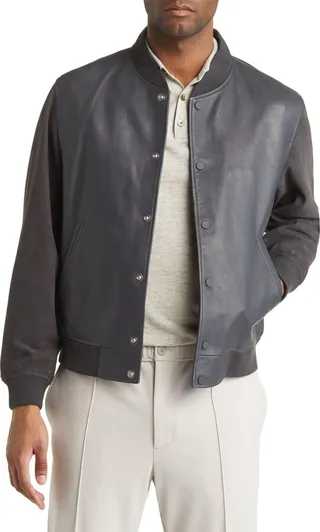 Leather & Suede Varsity Jacket
