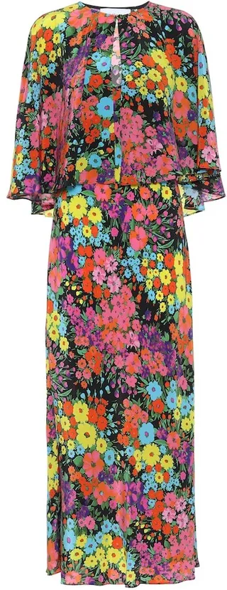 Floral silk maxi dress