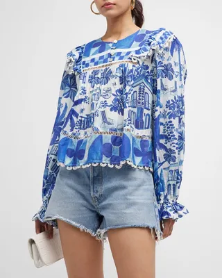 Sweet Rio Embroidered Lace Blouse
