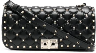 VALENTINO GARAVANI- Rockstud Spike Leather Shoulder Bag
