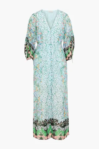 Arlinda floral-print cotton and silk-blend midi dress