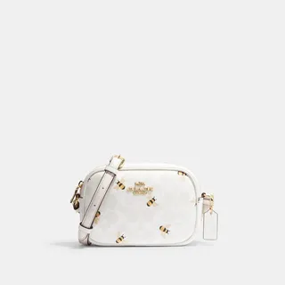 Mini Jamie Camera Bag In Signature Canvas With Bee Print