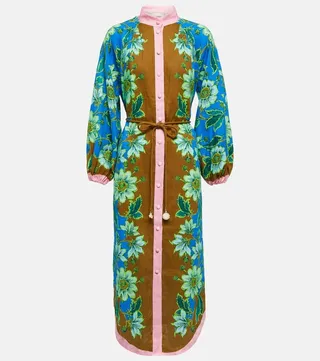 Winnie floral linen shirt dress