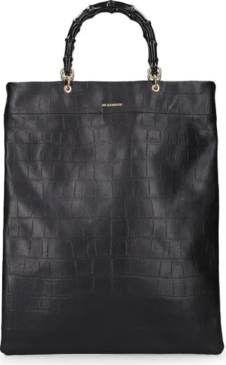 Medium embossed leather tote bag