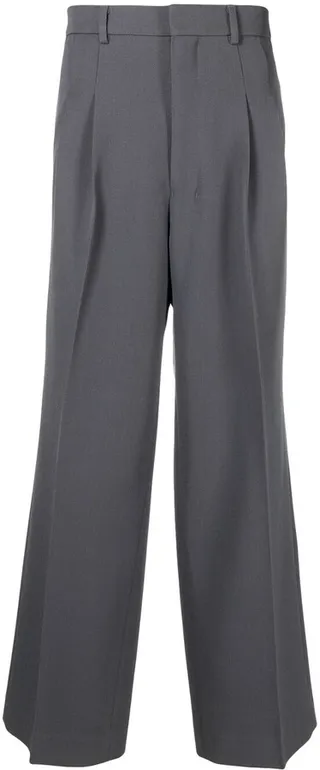 Front-Pleat Wide-Leg Trousers