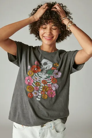 Flowers Skeleton Classic Crew