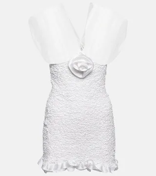 Textured silk minidress