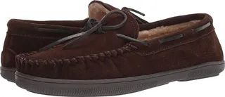 Florsheim Cozzy Moc Toe Tie Slipper (Chocolate Suede) Men's Slippers
