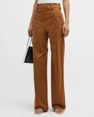 Lawrence Mid-Rise Wide Straight Pants