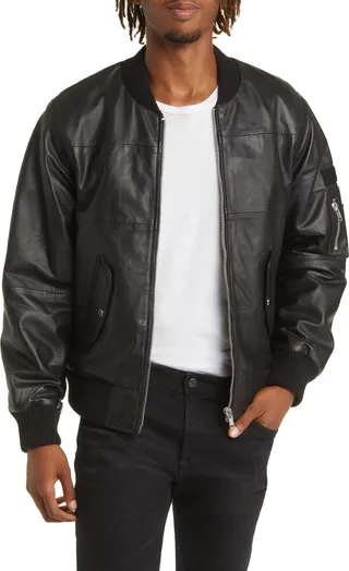 Recycled Leather Bomber Jacket