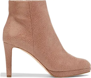 Textured-suede platform ankle boots