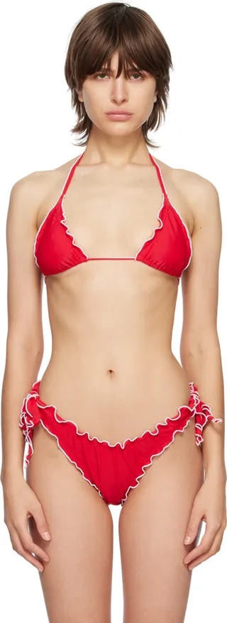 Poster Girl Red Loni Bikini Top