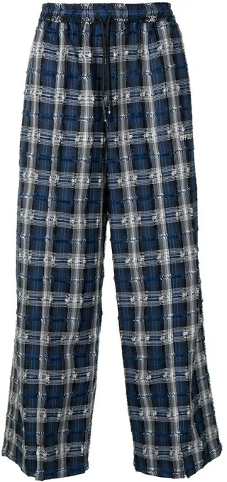 Textured Wide-Leg Trousers