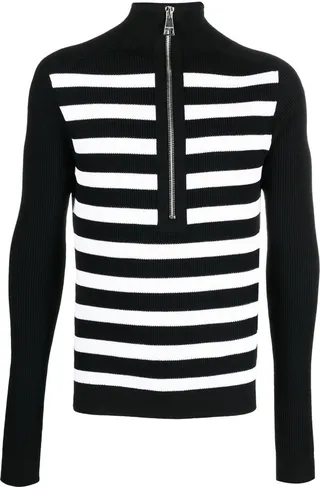 Striped Half-Zip Jumper