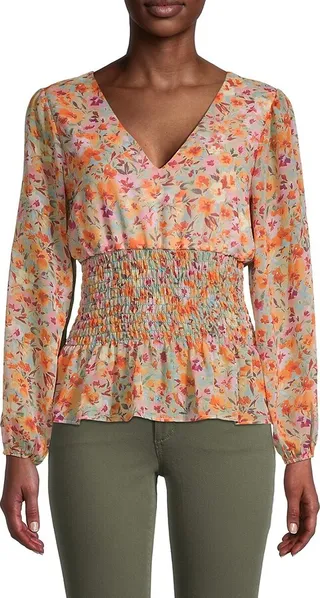 Printed Long-Sleeve Top