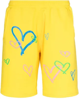 Love You-print track shorts