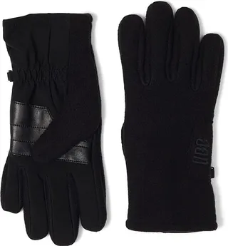 UGG Fleece Gloves with Conductive Tech Leather Palm (Black) Extreme Cold Weather Gloves
