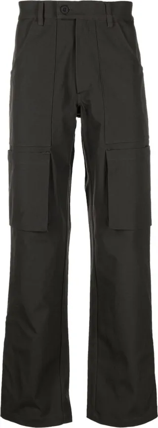 Brown Straight-Leg Cargo Trousers