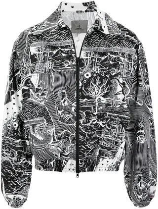 Sketch Print Bomber Jacket