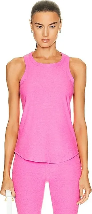 Beyond Yoga Featherweight Keep It Moving Tank in Pink