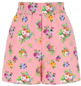 MSGM All-Over Floral Print Quilted Shorts