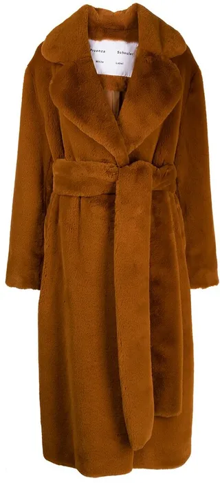 Faux Fur Belted Coat