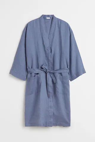 Washed Linen Bathrobe