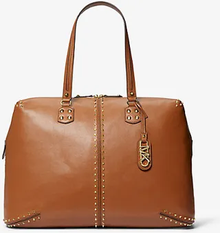 Astor Extra-Large Studded Leather Weekender Bag